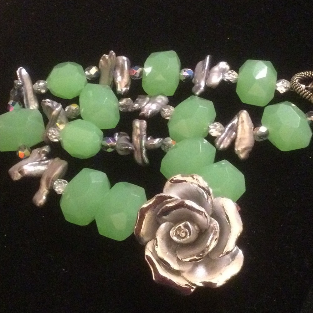 ⭐️For Julie only ⭐️of kind Chalcedony & Genuine Pearl Necklace - Picture 7 of 7